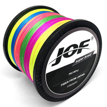 Load image into Gallery viewer, JOF 8 Strands 1000M 500M 300M PE Braided Fishing Line Japan Multicolour Saltwater Fishing Weave Superior Extreme Super Strong