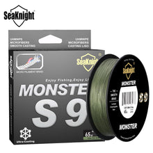 Load image into Gallery viewer, SeaKnight Monster S9 300M 500M PE Fishing Line 9 Strand Reverse Spiral Tech Multifilament Strong Carp Fishing Line 20-100LB

